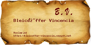 Bleicöffer Vincencia névjegykártya